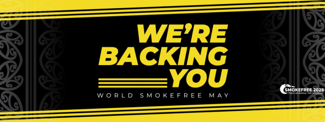 World Smokefree May logo with "We're backing you" slogan